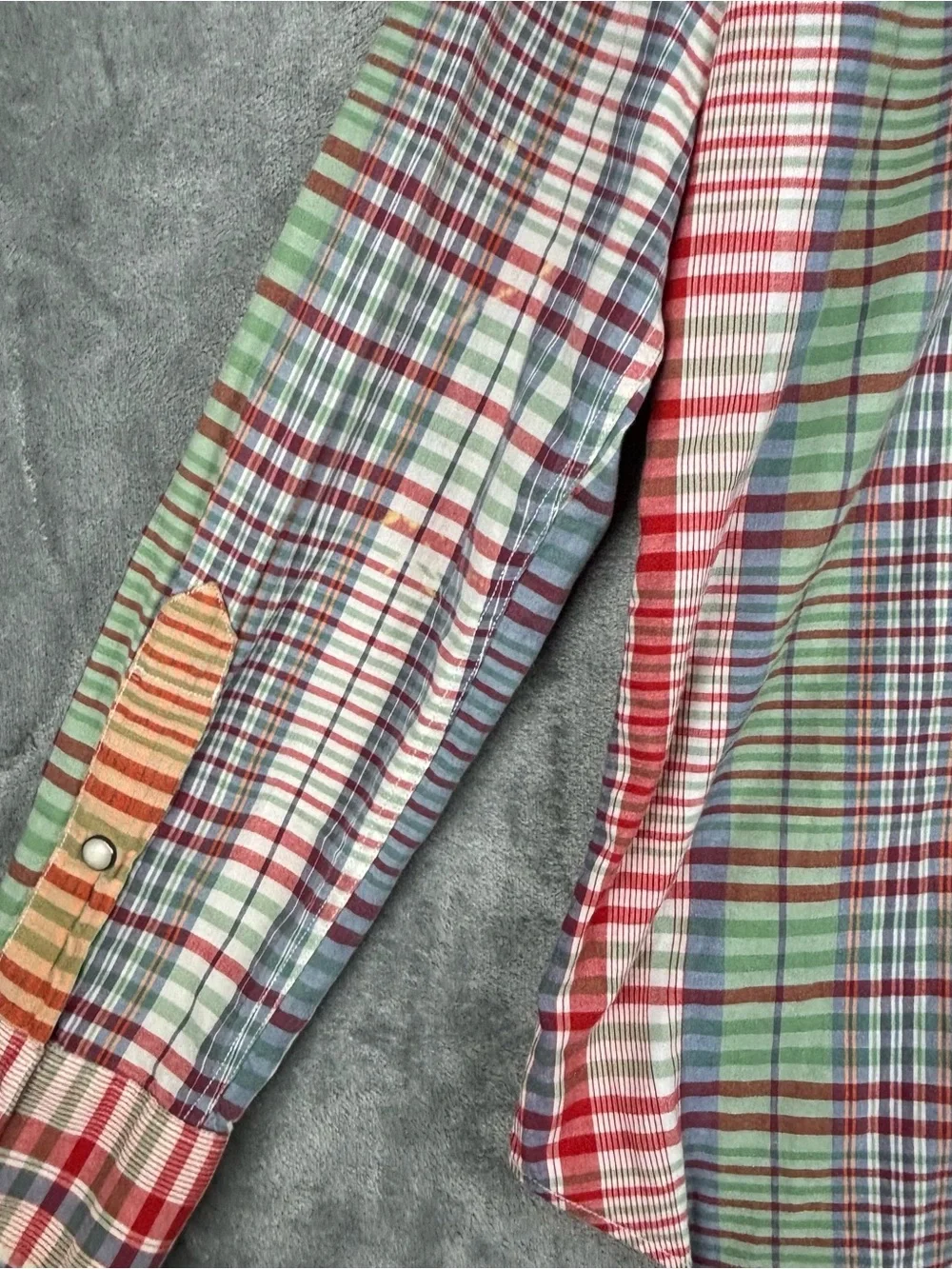 Polo Ralph Lauren Vintage‎ Classic Western Shirt Plaid Pearl Snap Mens Medium